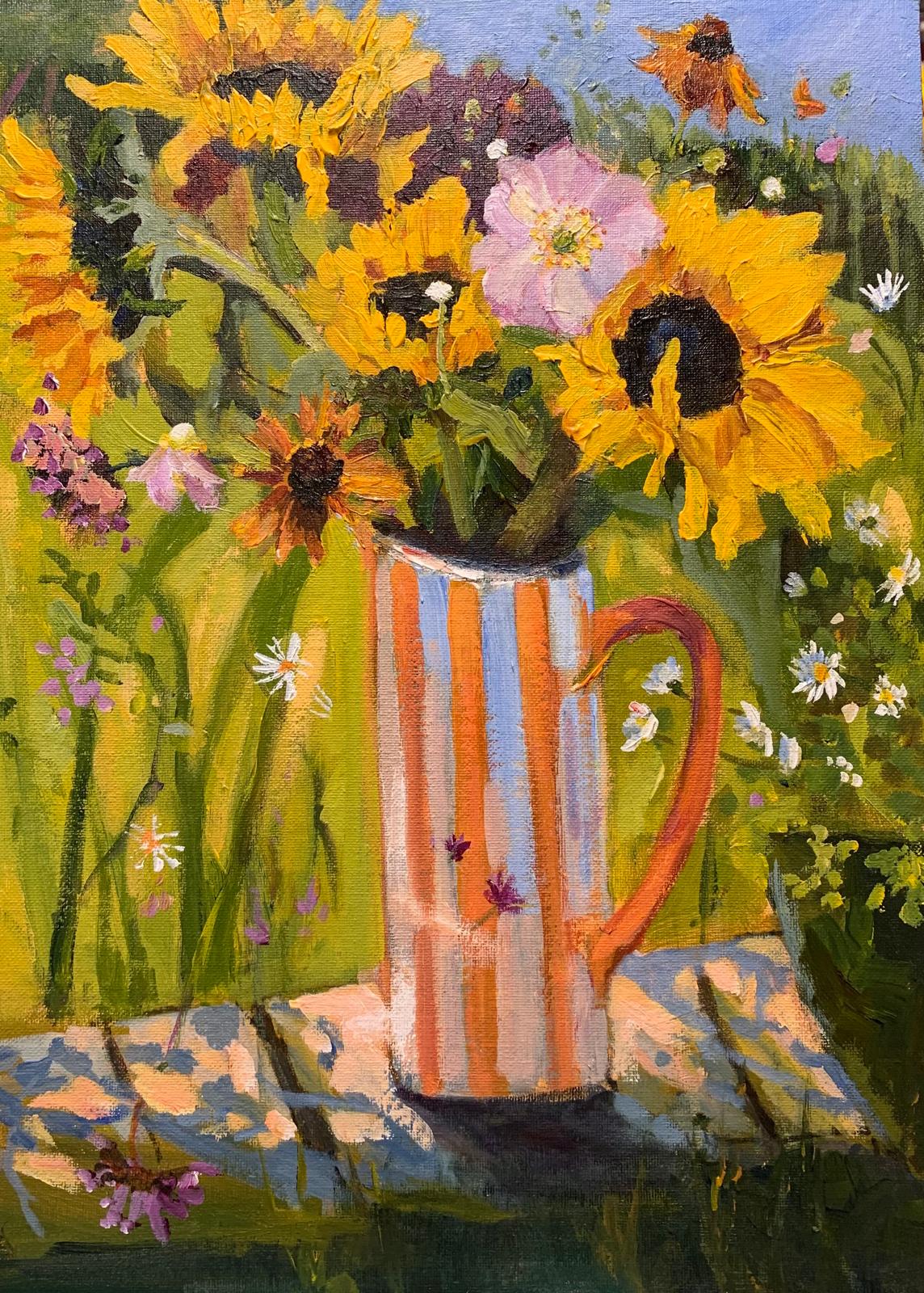 Sunflowers on the Garden Wall