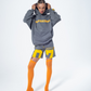 Haresquare - Branded Hoodie in Steel Grey