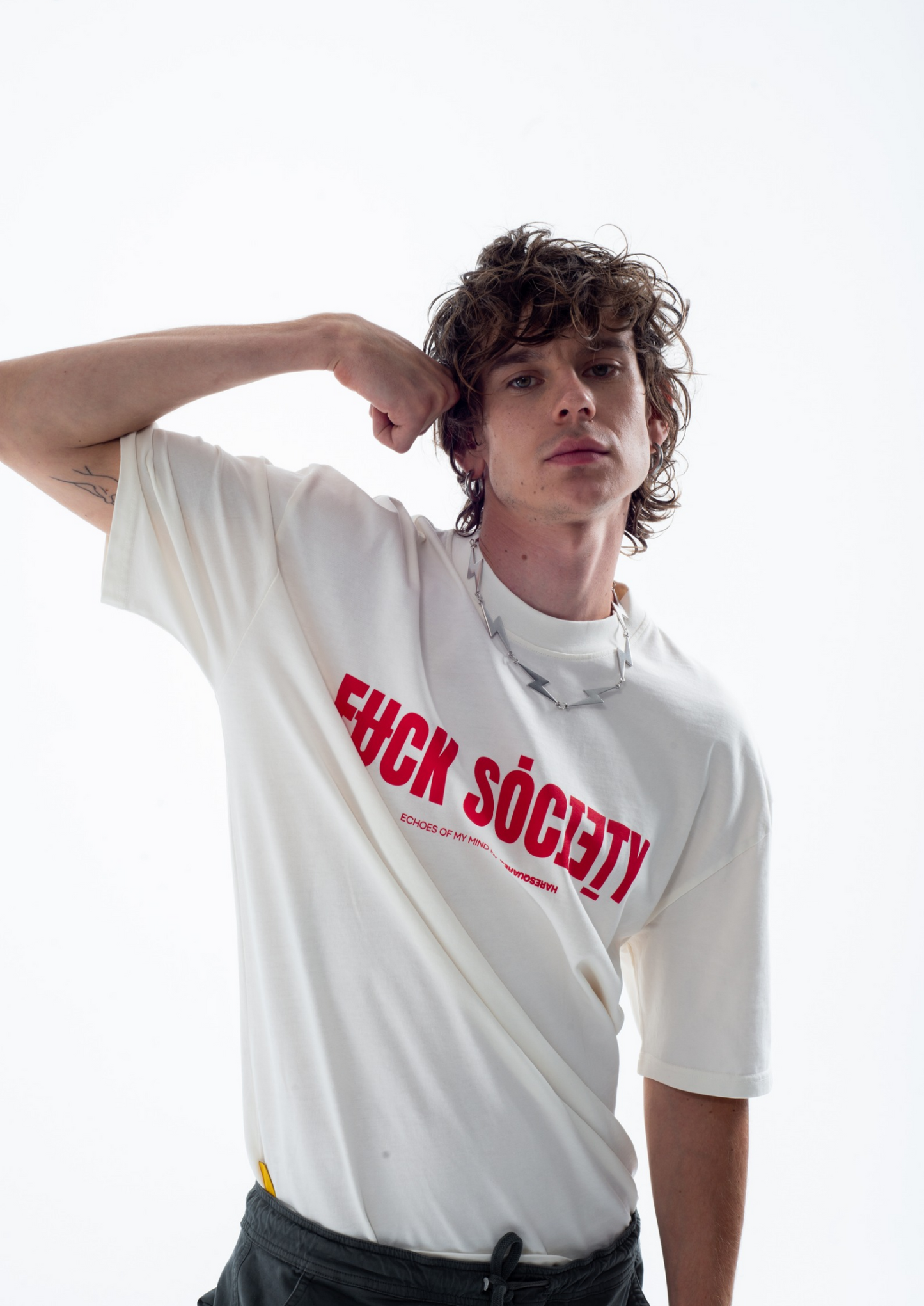 Haresquare - Fuck Society T-Shirt in White