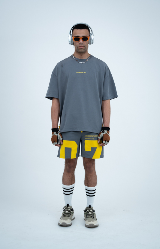 Haresquare - Numeric Fieldplay Shorts in Steel Grey