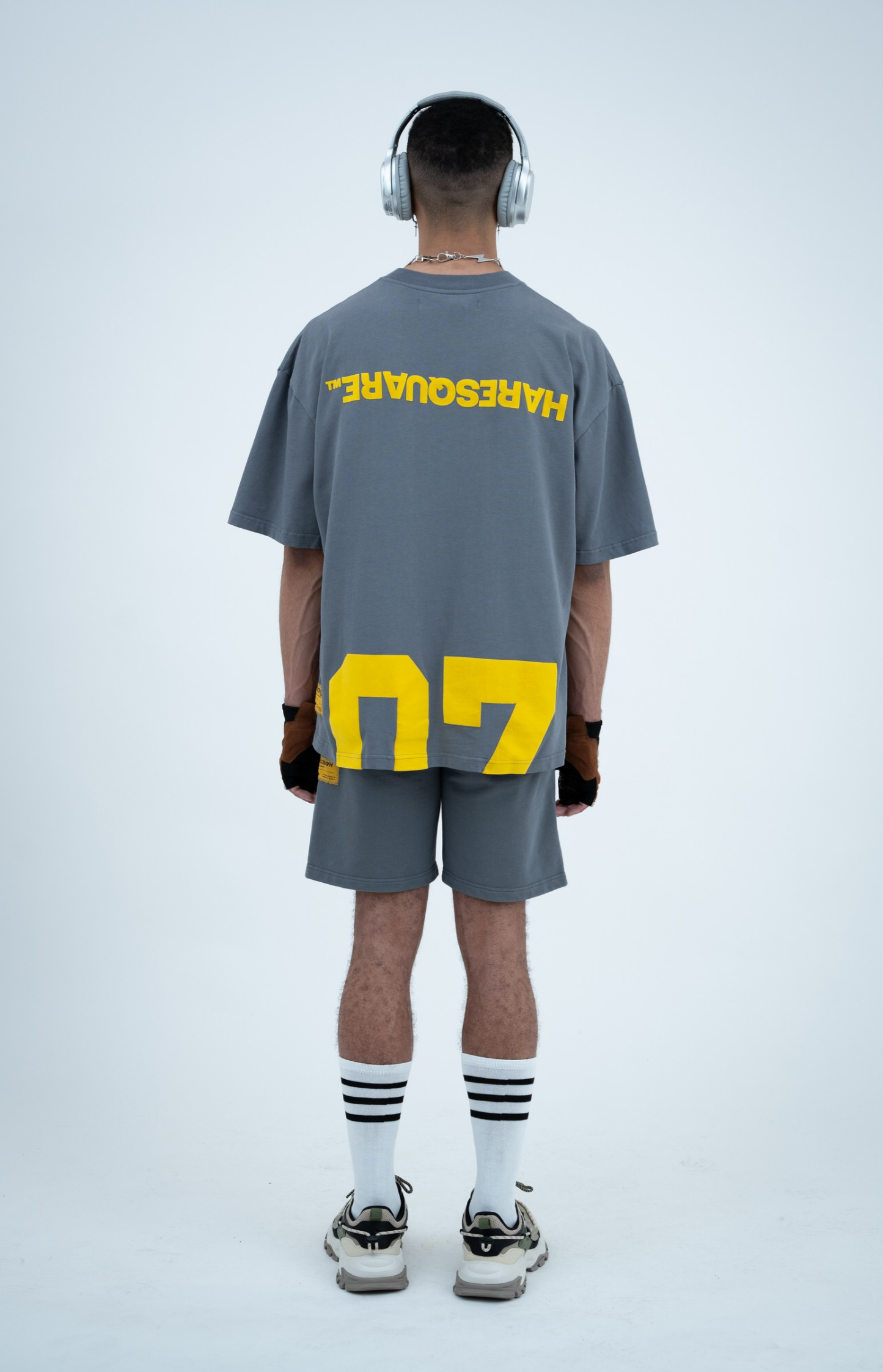 Haresquare - Numeric Fieldplay T-Shirt in Steel Grey
