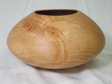 Irish Ash, hollow form vessel with oil finish