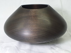 Irish Ash, hollow form vessel, graphite & oil finish